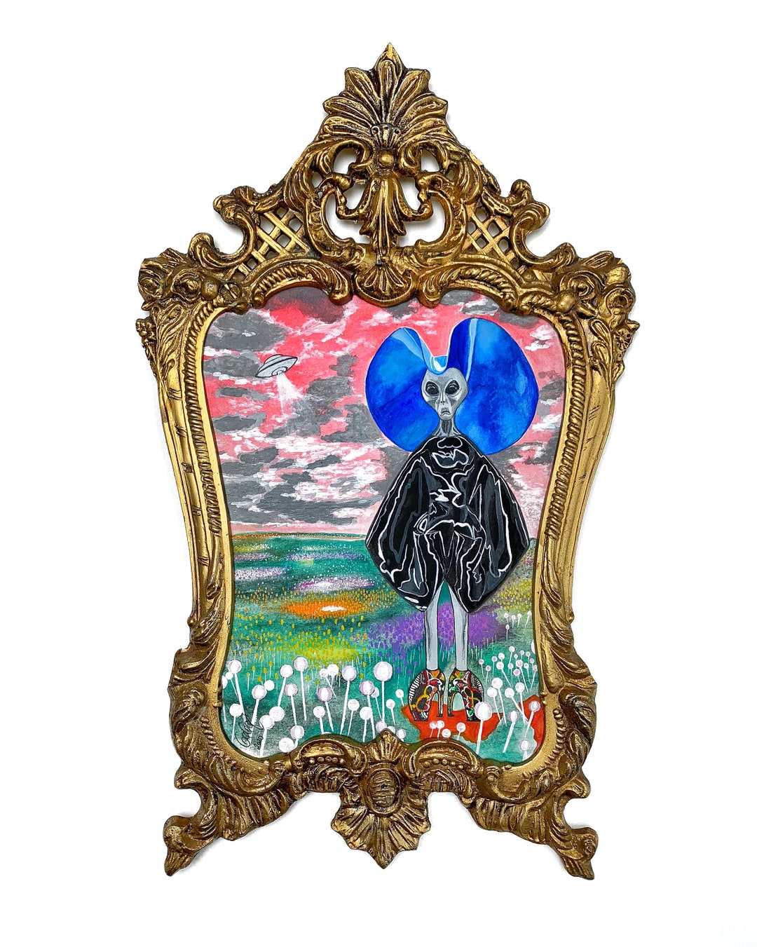 Alien, Alien Trilogy, Original Painting, Ufo, Antique Frame, Antique ...