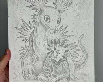 Nudibranch, Sea Slug Monster, Sea Slug Man, Nature Animal Art, Original Drawing, Gaming Art, Pokemon TCG Art, Pokemon Trainer Artwork