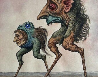 Halloween Poster Art, Fine Art Print, Poster of Weird Art, Birthday Gift, Devil Art, Satan Art, Medieval Art, Gift, Poster For Room,