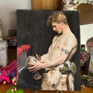 male painting, roman gay man art, man men male art print, wall art decor, rare unique art, male body anatomy art, vintage retro art print