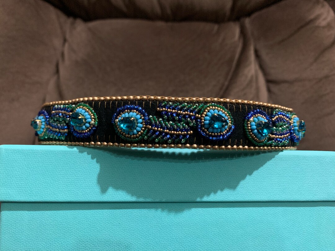 Luxury Pet Collar Prince Peacock Beaded Jewelrycat Collar Etsy