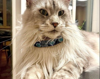 Talking Tables Xmas Cat Collars Botanical Pet Crochet Cat Collar