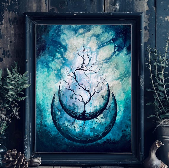 Winter of Thought - Bright Wall Art Print - Two Crescent Moons