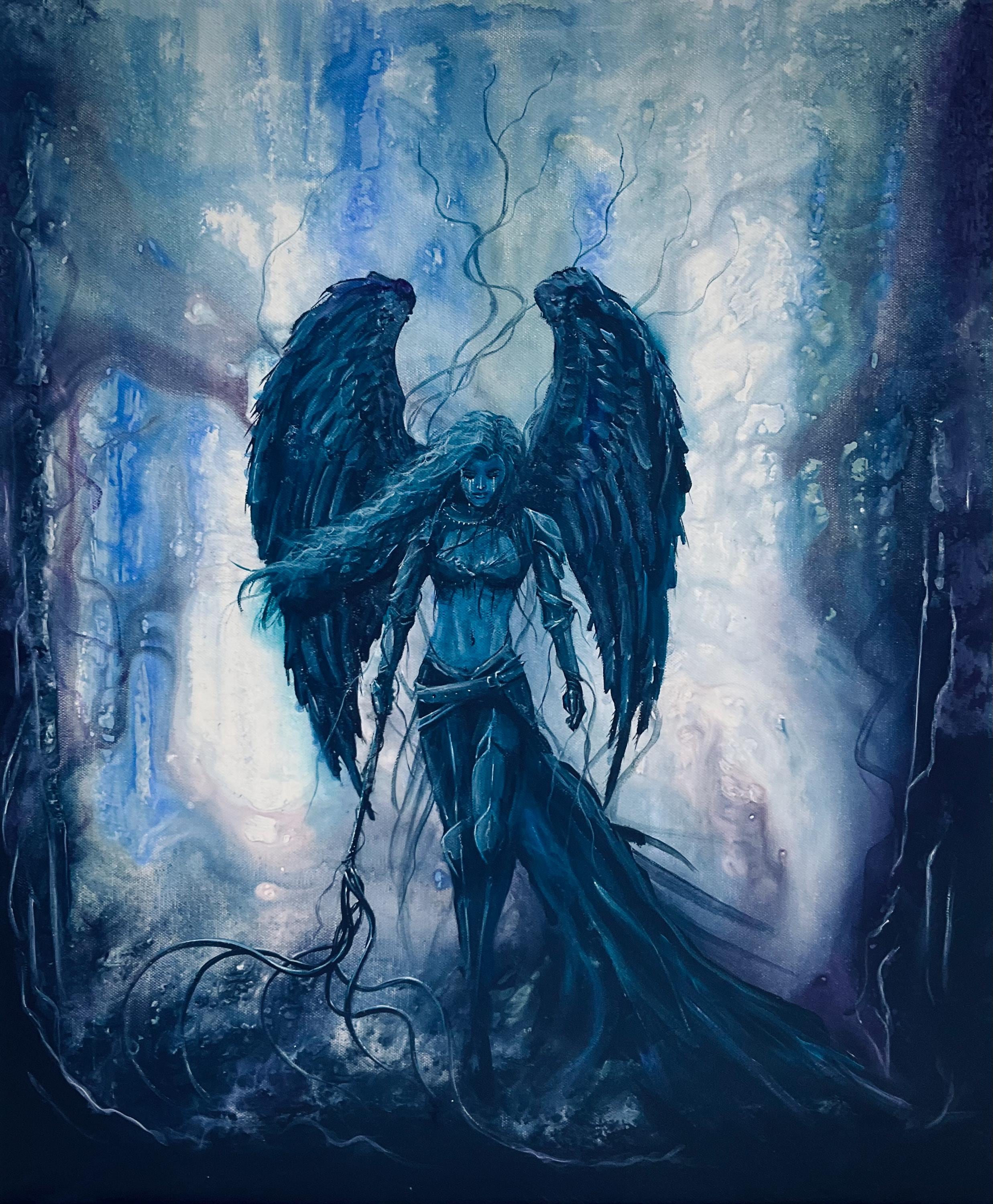 Retribution - Lustrous Art Wall Print - Armored & Crying Dark