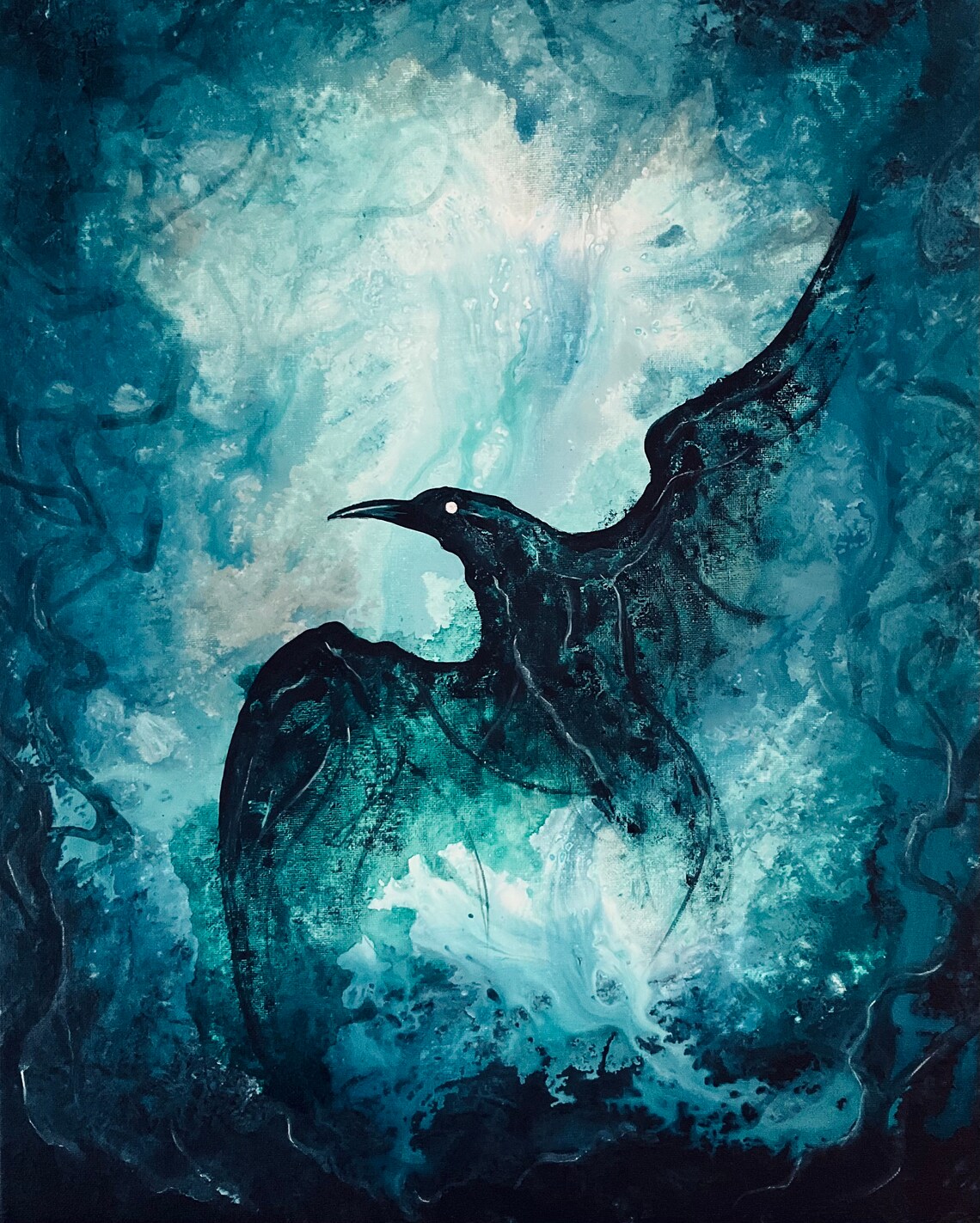 Glory of Dusk Digital Art Download Pale Eyed Crow Soaring - Etsy