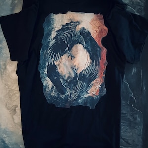 The Dance Eternal Unisex T Shirt Twin Dark Shadowy Ravens on Soft & Comfortable Lightweight Shirt image 2