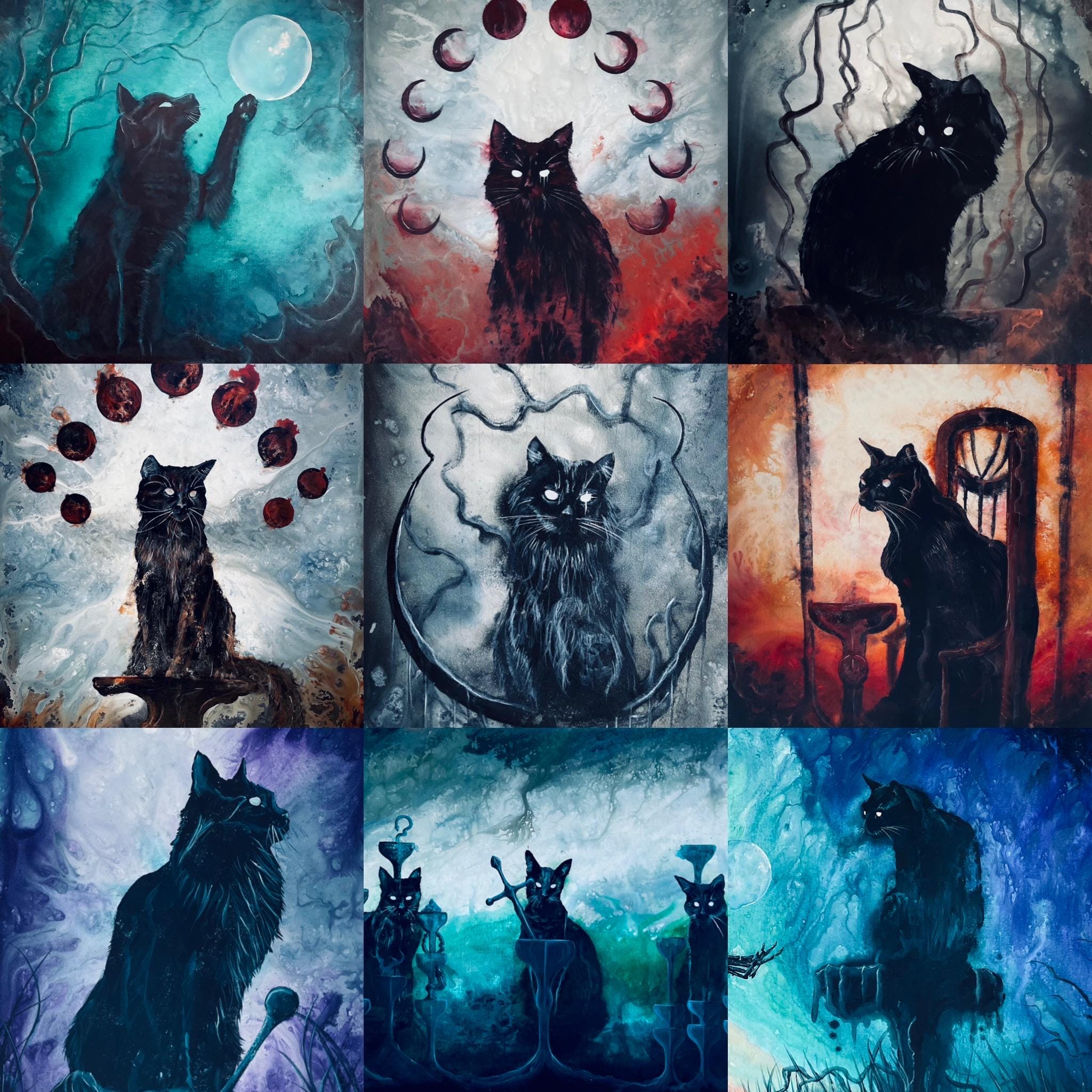 Haunted Cat Tarot - Downloadable Printable Deck - Complete PDF With ...