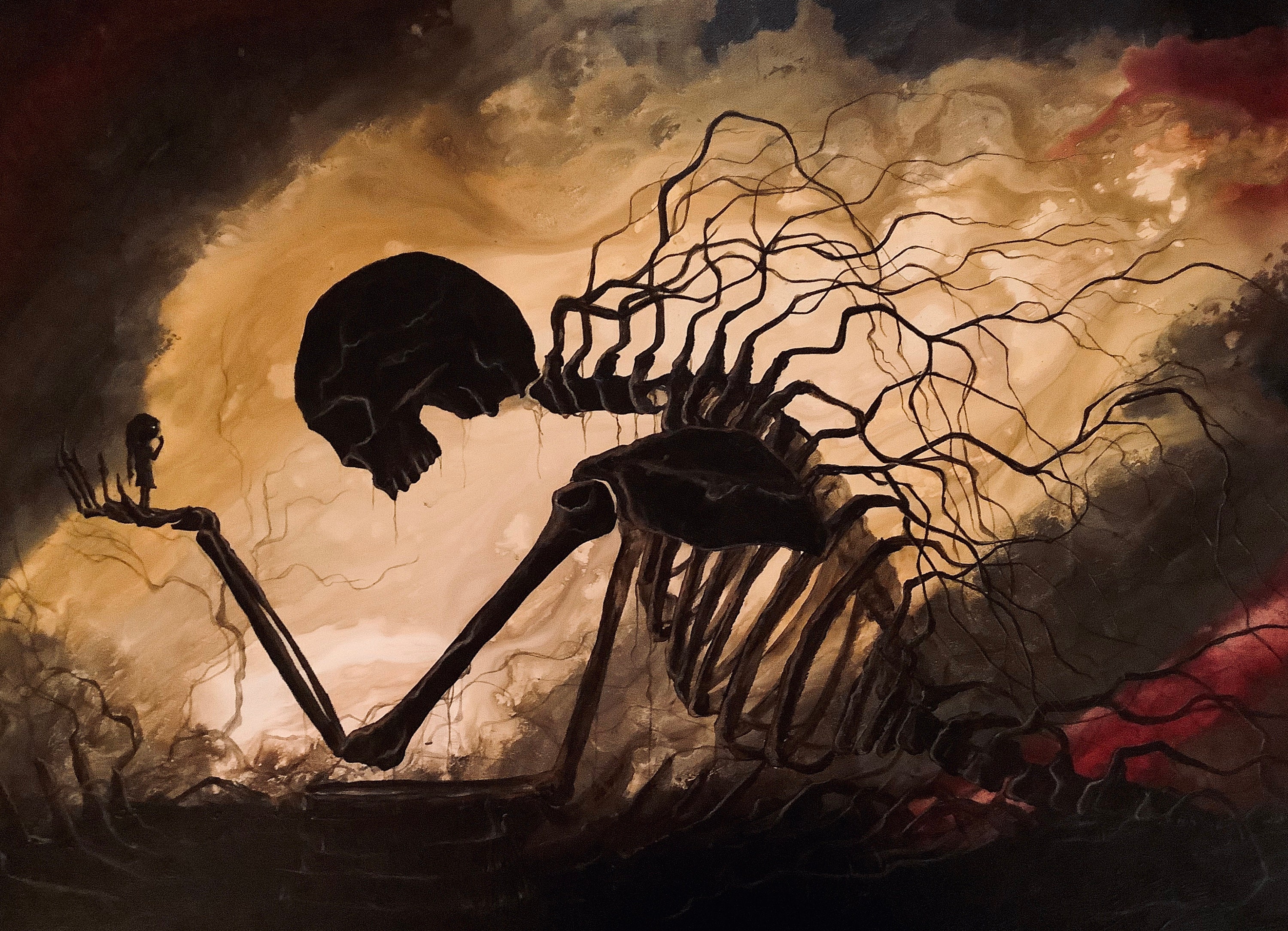 Never Let Her Go Digital Art Download Giant Dark Skeleton Cradling Small  Girl in Surreal Background - Etsy