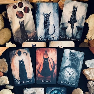 Mega Bundle Chat hanté - Un jeu Oracle et un jeu de tarots Familiers intrépides - Voir la description pour plus de détails
