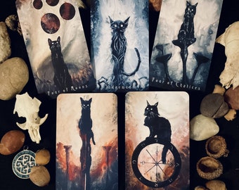 The Haunted Cat Tarot Deck - 78 Card Tarot Deck Featuring Original Surreal & Fantasy Feline Art by J Edward Neill