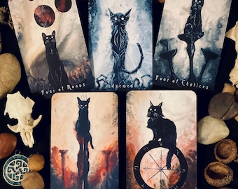 The Haunted Cat Tarot Deck - 78 Card Tarot Deck Featuring Original Surreal & Fantasy Feline Art by J Edward Neill