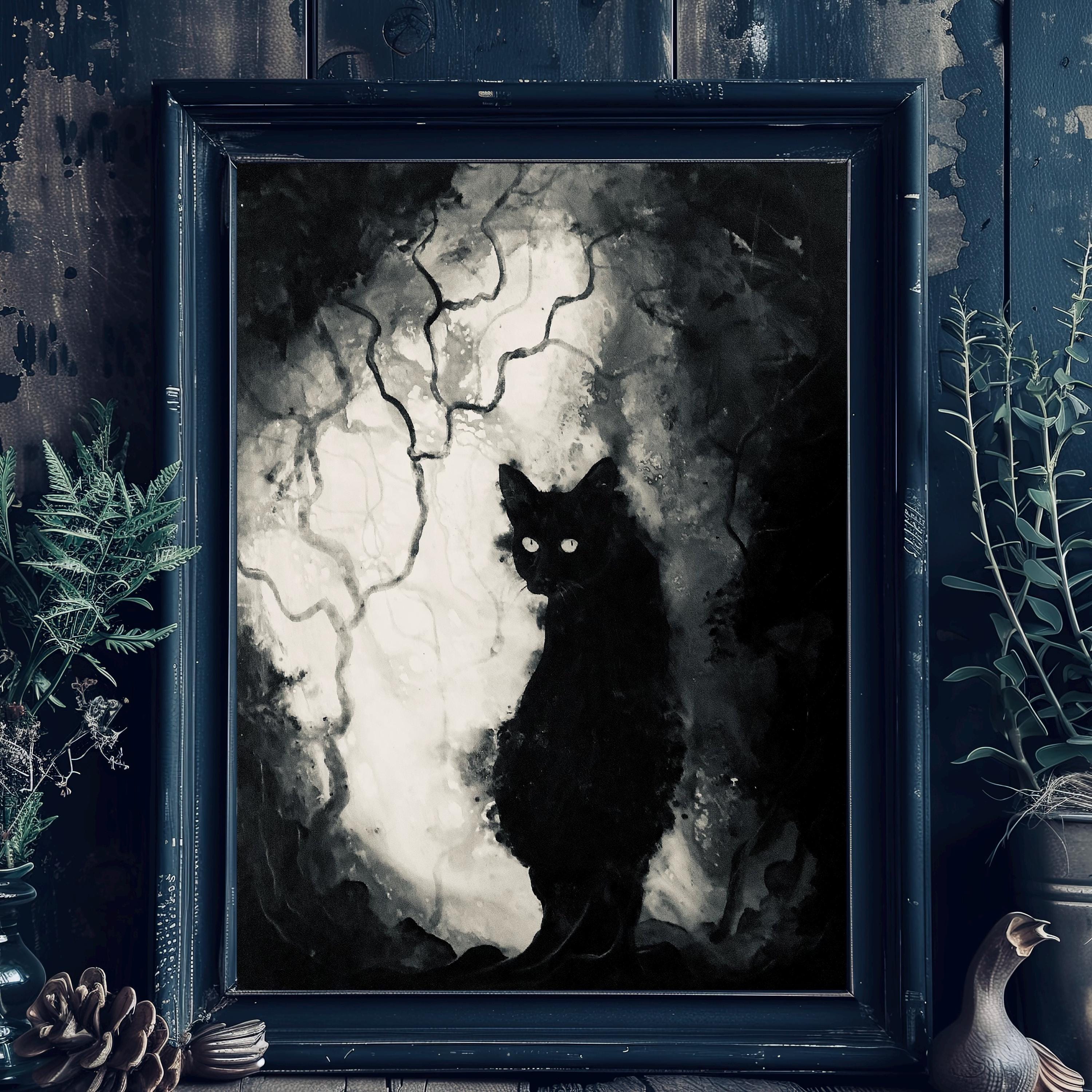 Eyes of the Night - Printable Wall Art Download - Haunted Black