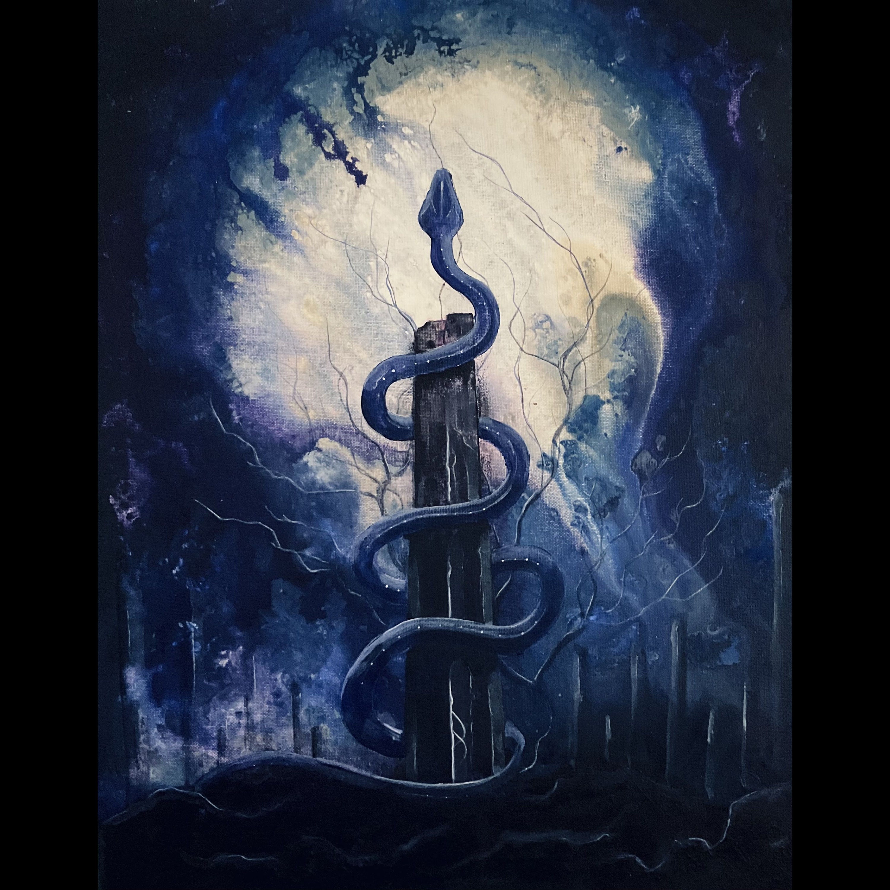 SHADOW SERPENT　20x2.3 2本セット Perpetual - Dark Snake Art Print - Shadow Serpent Silhouette