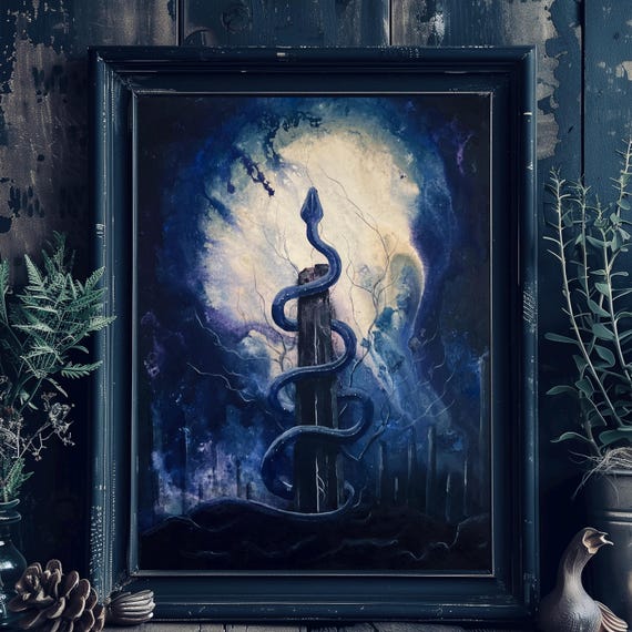 SHADOW SERPENT　20x2.3 2本セット Perpetual - Dark Snake Art Print - Shadow Serpent Silhouette