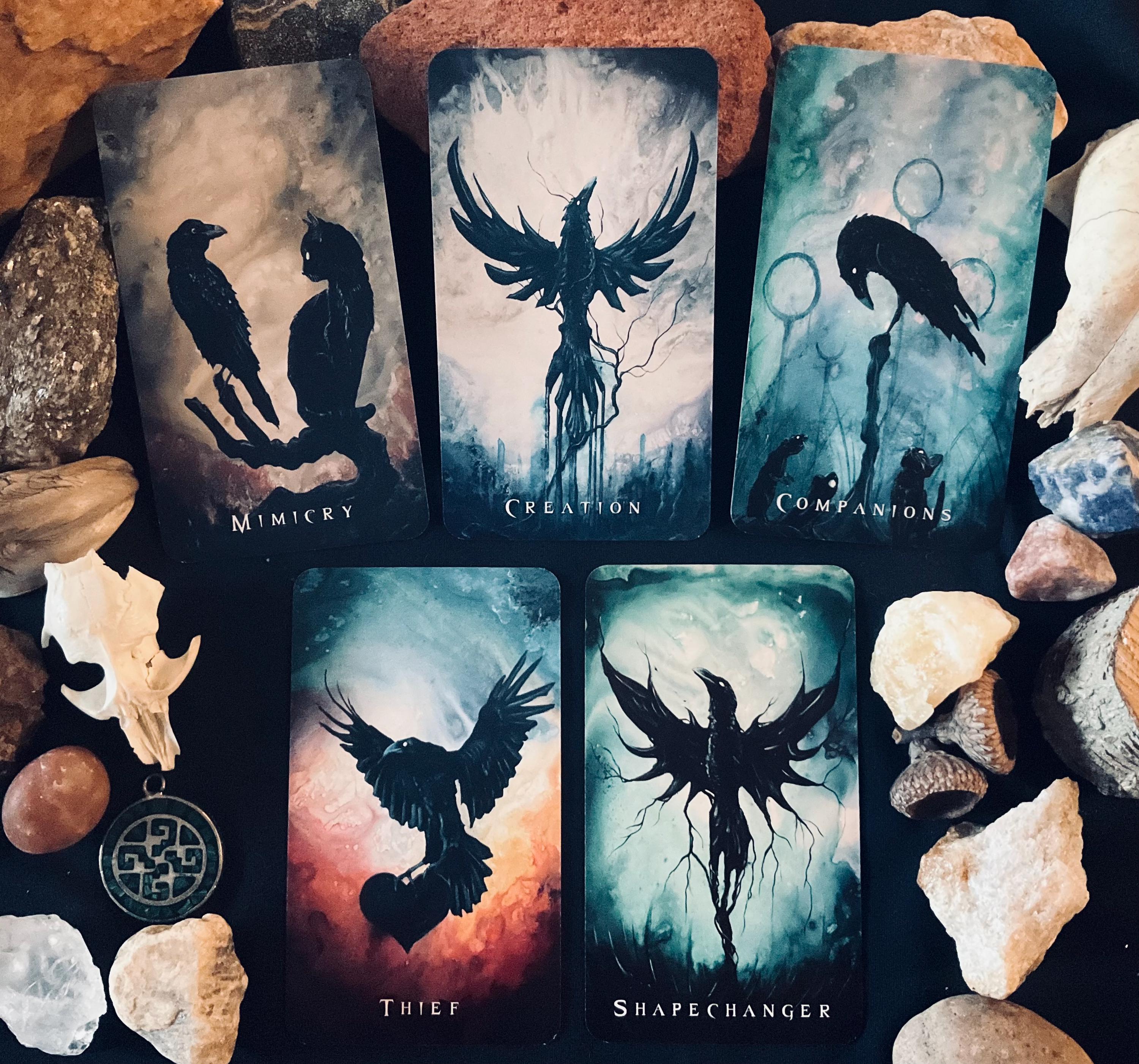 Wisdom of the Raven Oracle Deck - 52 Card Oracle Deck Featuring Original Surreal & Fantasy Raven Art by J Edward Neill