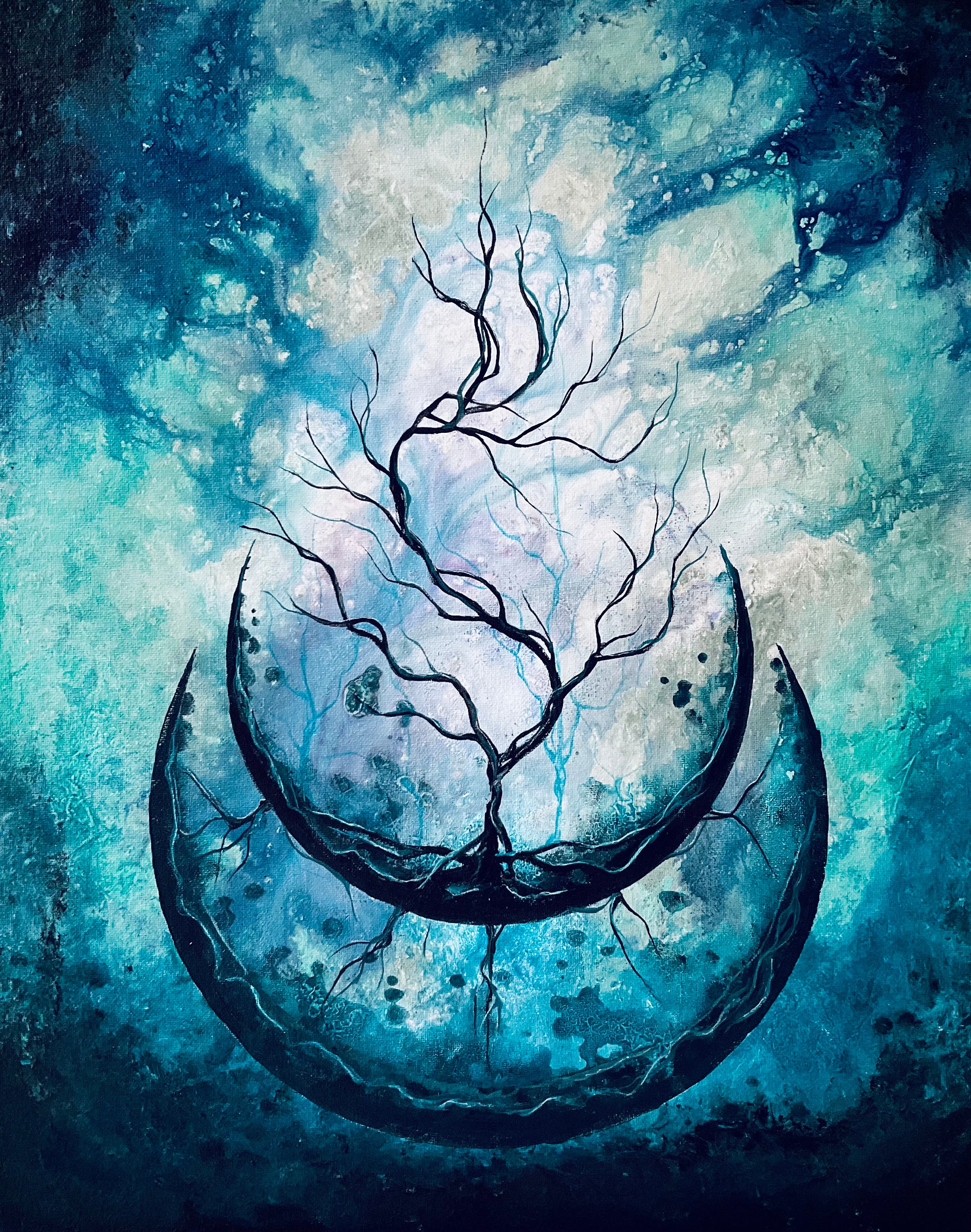 Winter of Thought - Bright Wall Art Print - Two Crescent Moons