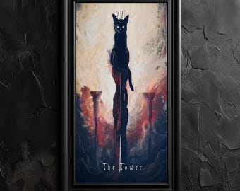 Tarot Cat Art Print Bundle  - Set of Six Lustrous Art Prints Featuring Haunted Cats