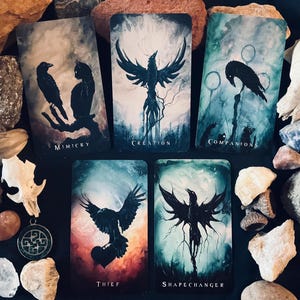 Wisdom of the Raven Oracle - downloadbaar afdrukbaar kaartendeck - complete pdf met kleurenafbeeldingen en digitale gids