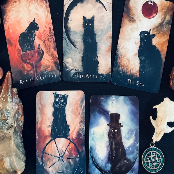 The Haunted Cat Tarot Deck - 78 Card Tarot Deck Featuring Original Surreal & Fantasy Feline Art by J Edward Neill