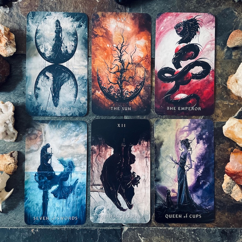The Dark Fantasy Gift Bundle 78 Card Tarot Deck W guidebook Art the-dark-fantasy-gift-bundle-78-card-tarot-deck-w-guidebook-art