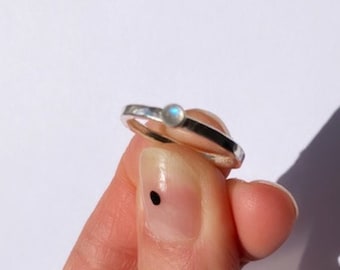 Rainbow Moonstone silver ring