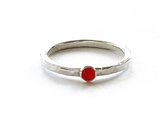 Sterling silver Carnelian gemstone ring