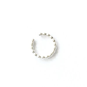 Dainty silver beaded ear cuff