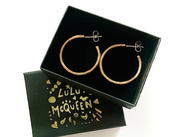 Small hammered copper hoops