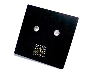 Small hammered silver disc studs earrings