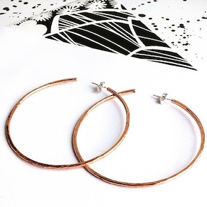 Large XL copper hoops