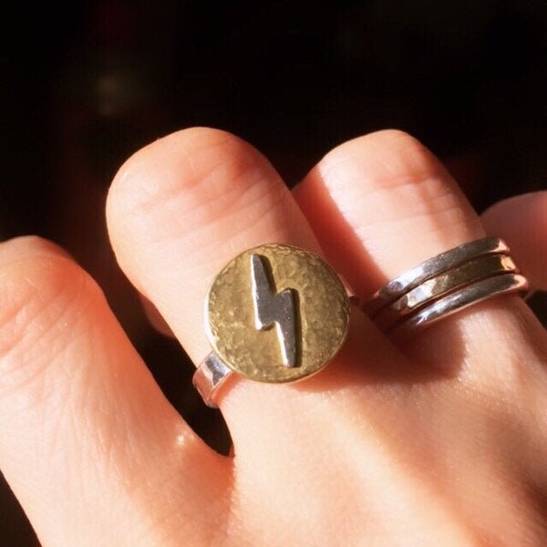 Lightning Bolt Ring Etsy