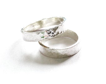 Eco sterling silver wedding rings 4mm band