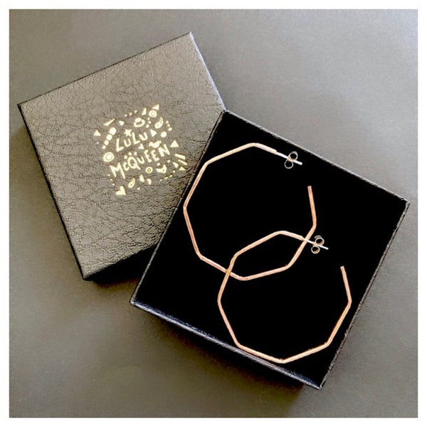 Medium Octagonal copper hoops