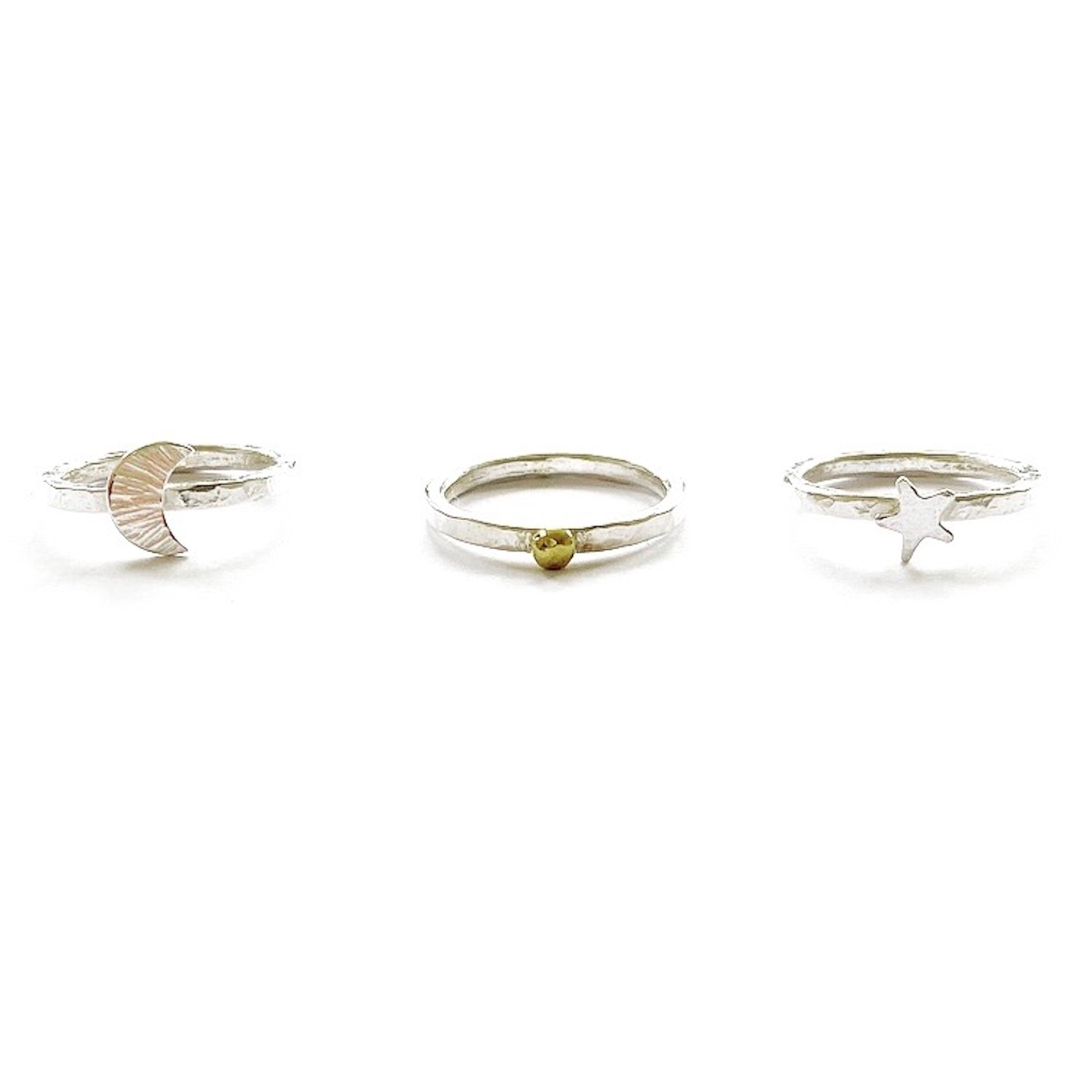 Star Moon Sun Stacking Ring Set