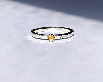 Citrine silver birthstone ring