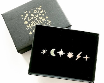 Mix & match celestial 6 stud earrings set