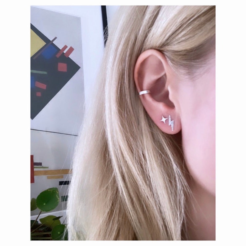 4 Point star stud earrings image 7