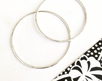 Hammered silver bangle