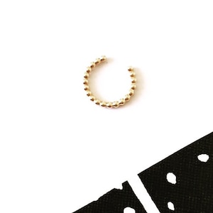 Dainty gold filled beaded ear cuff