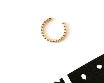 Dainty gold filled beaded ear cuff