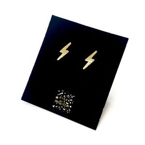 Gold filled lightning bolts stud earrings