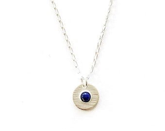 Small Lapis Lazuli silver necklace