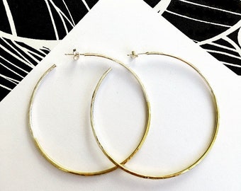Large brass & silver hoops