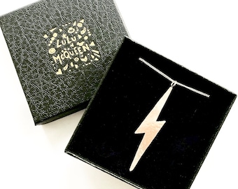 Sterling silver lightning bolt necklace