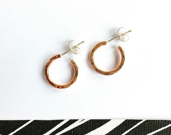 xs - small hammered copper hoops