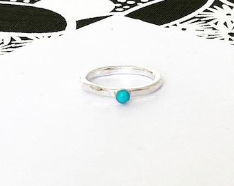 Turquoise silver stacking ring