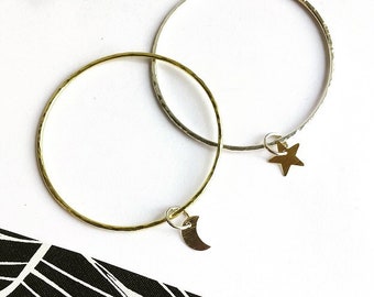 Star & moon bangle set