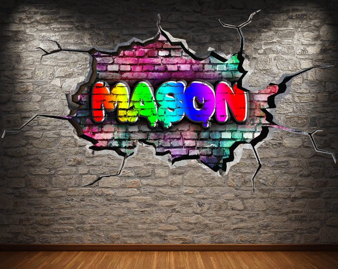 PERSONALIZED WALL DECAL Graffiti Wall Art Custom Wall Etsy