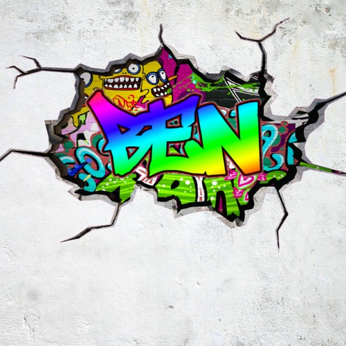 Personalized Graffiti Wall Art Decal Custom Name Hip Hop - Etsy