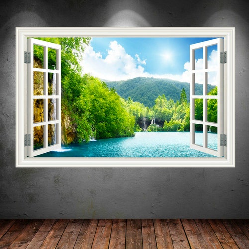 VWAQ Landscape Wall Decal Nature Window Scene Vinyl Mural Etsy